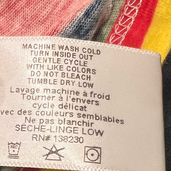 PAM & GELA Women’s Multicolor Striped Short Sleeve Tee Size M - Picture 5 of 5